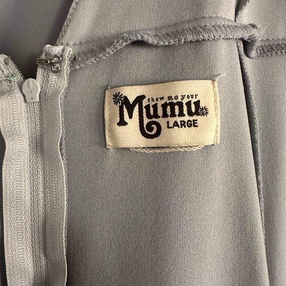 Jenn maxi dress from show me your mumu size large but hemmed steel blue chiffon - Picture 5 of 13